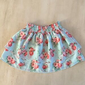 Janie and Jack Floral Skirt with Pink and Green